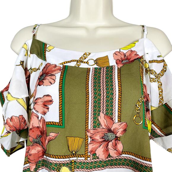 NEW! 7th Avenue NY&Co Deisgn Studio Floral Top Scoop Neck Blouse Casual - XS - Picture 1 of 4